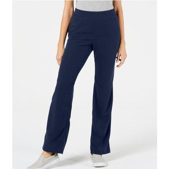 Karen Scott Petite Microfleece Pull-On Knit Pants Intrepid Blue PP - Picture 1 of 3